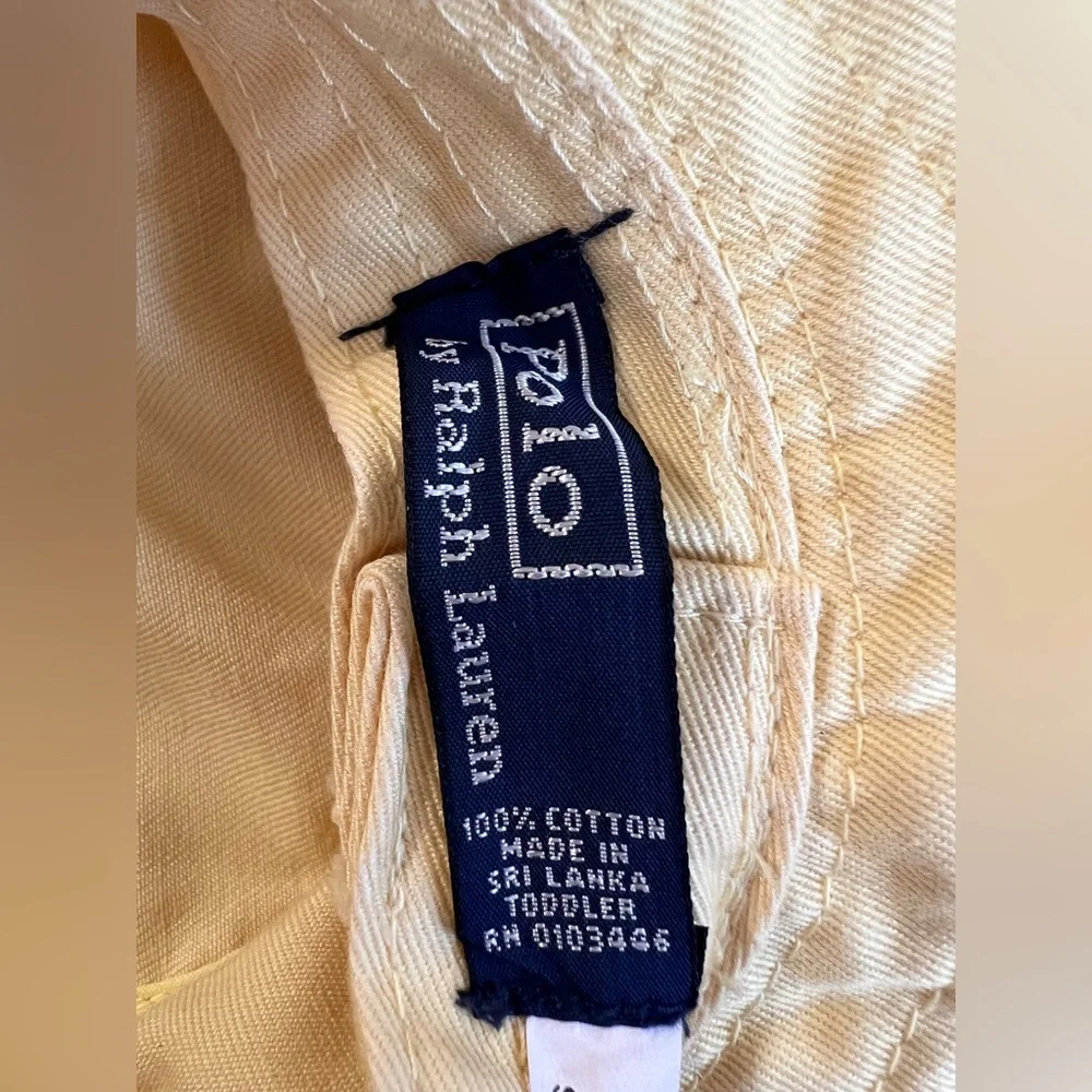 Polo Ralph‎ Lauren  Toddlers Bucket Hat Solid Plaid Yellow Unisex Kids